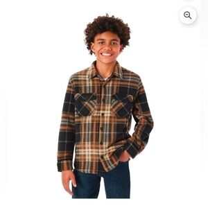 Member's Mark Boys Sherpa Lined Shacket Brown Size L 10-12